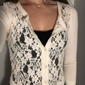 Abercrombie white lace sweater